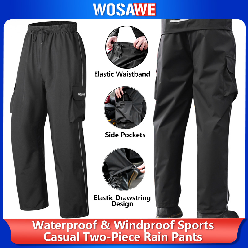 Fishing Rain Suit - Pantalones Impermeables WOSAWE para Senderismo, Motociclismo,