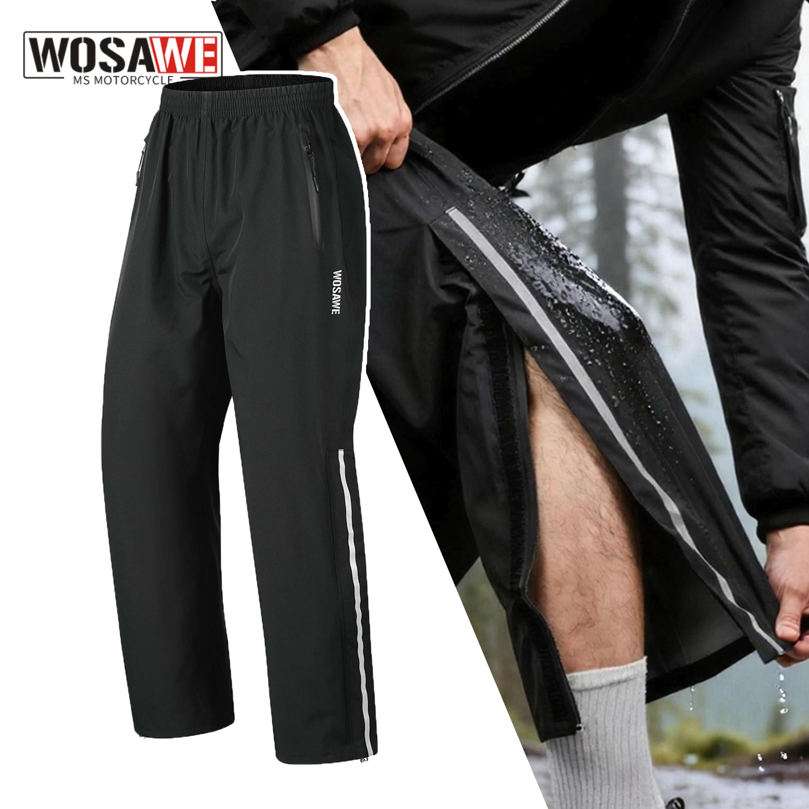 Fishing Pants Waterproof - WOSAWE pantalones de lluvia a prueba