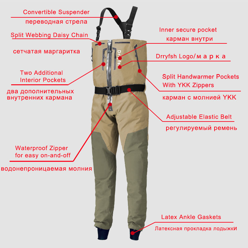 Wader sin botas impermeable co - Fishing Waders reseña y precio
